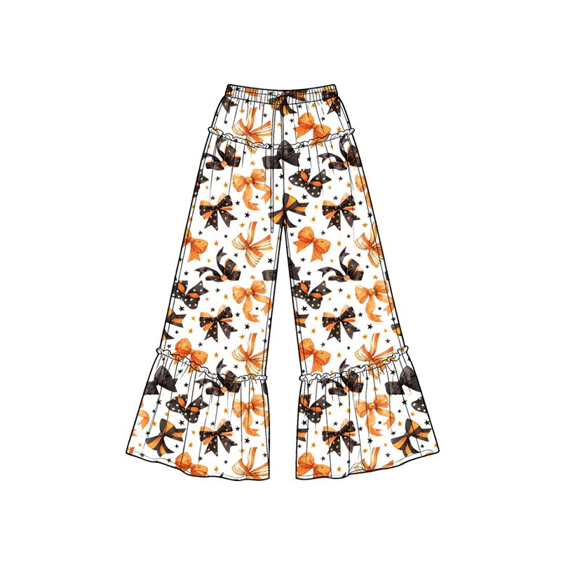 ( Moq 5 ) Baby Girls Kids Halloween Bows Ruffle Pants Bottoms Clothes