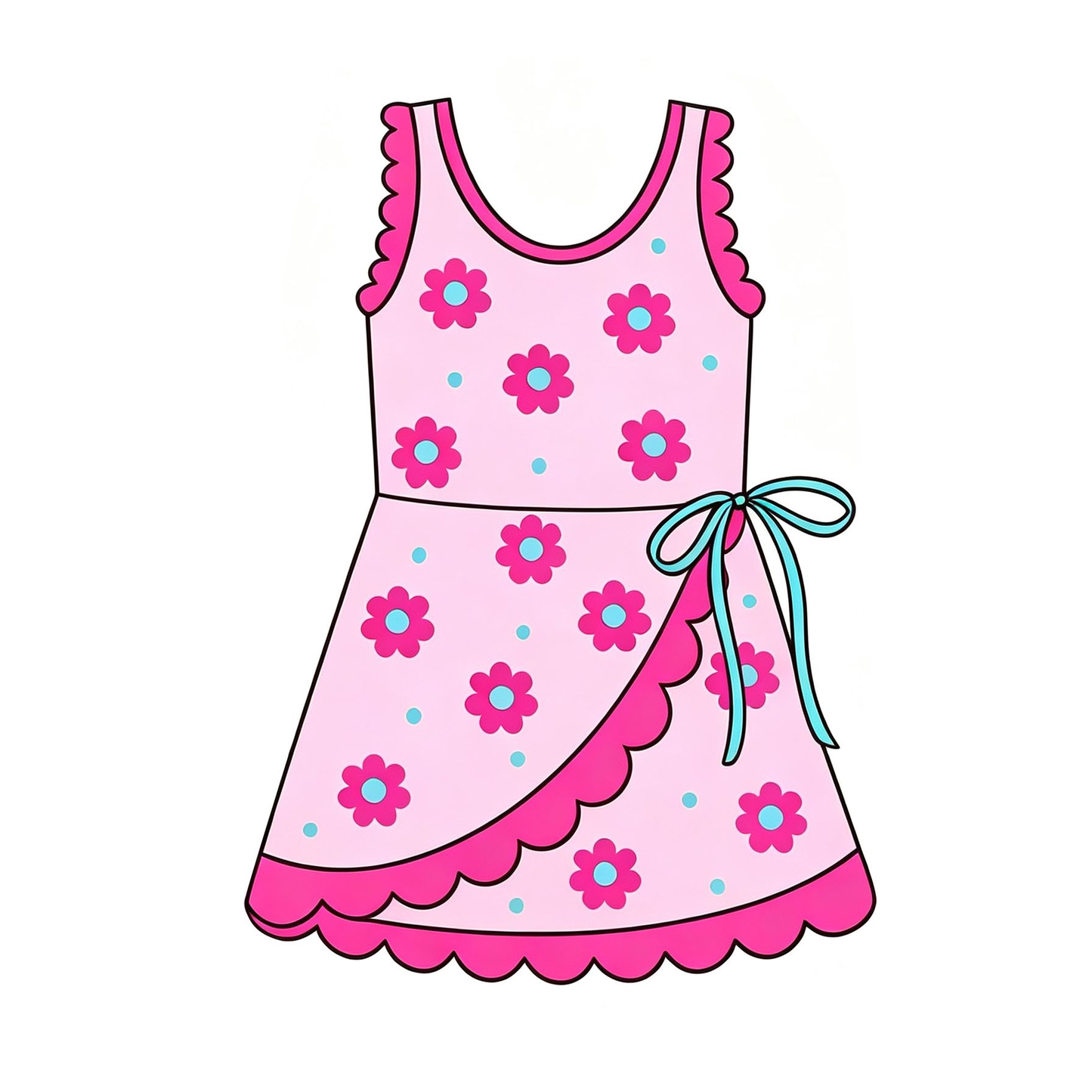 ( Moq 5 ) Preorder Baby Girls Kids Flower Shorts Scallop Pink Dress Yoga Active Clothes