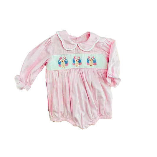( Moq 5 ) Preorder Baby Girls Infant turkey Bows Pink Bubble Romper Fall Clothes