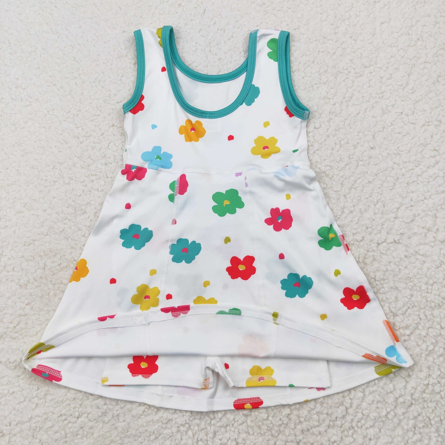 Baby Girl Sleeveless Colorful Flower Yoga Active Wear Skort Dress RTS
