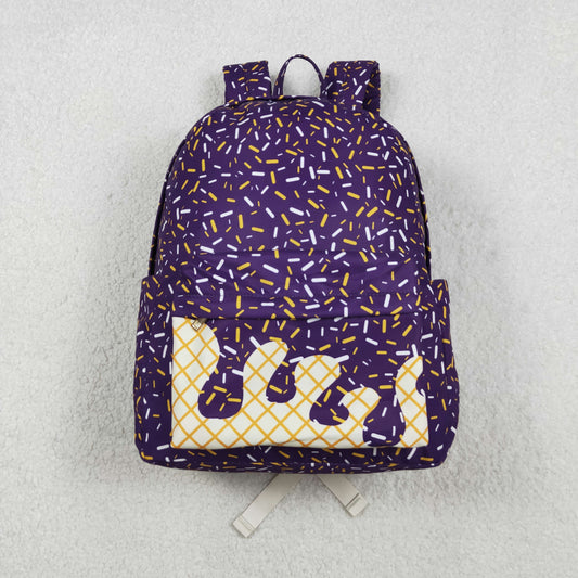 Baby Kids Purple Team Drip Zipper Backpack School Bag RTS