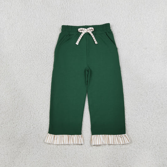 Baby Girls Kids Pockets Bows Pants Bottoms Cotton Green Clothes RTS