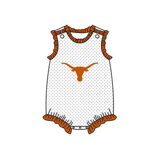 Baby Girl Infant Sleeveless Cow Team Bubble Romper ( Moq 5 )