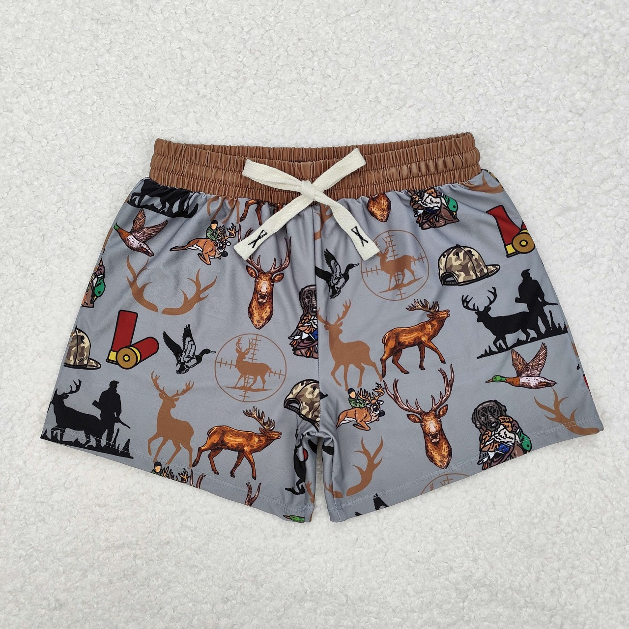 Daddy and Me Baby Boy Adult Swim Trunks Dog Duck Deer Hunting Pocket Shorts Swimsuit Swimwear
