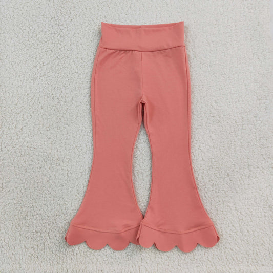 Baby Girls Kids Scalloped Pants Bottoms Cotton Pink Clothes RTS