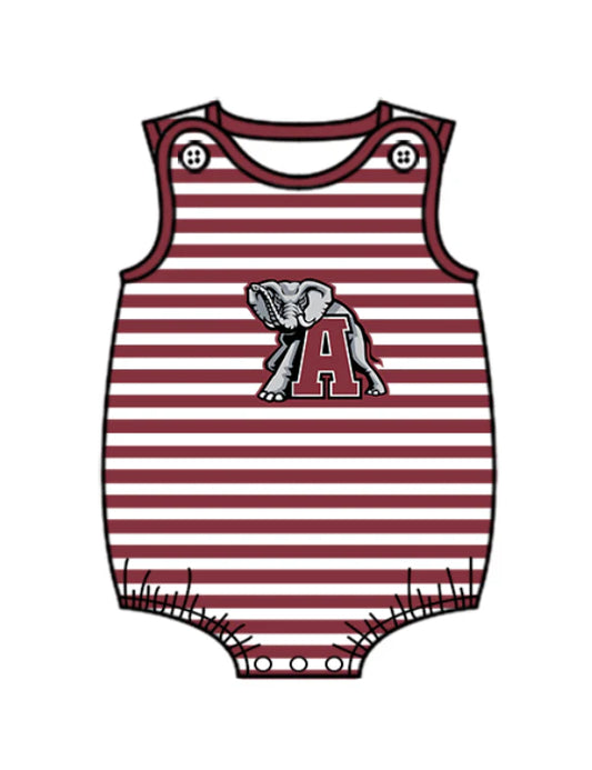 ( Moq 5 ) Baby Boys Infant Sleeveless Elephant Stripes Team Summer Bubble Romper