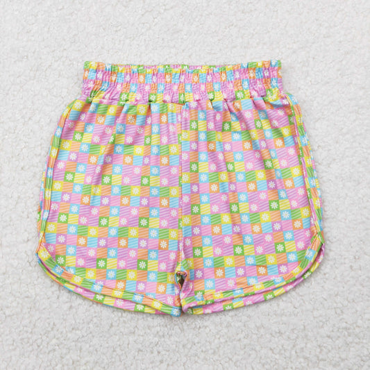 Baby Girl Plaid Flower Sports Bottoms Shorts RTS
