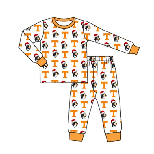 Baby Girl Long Sleeves Dog Team Shirt Pants Pajamas Set Moq 5