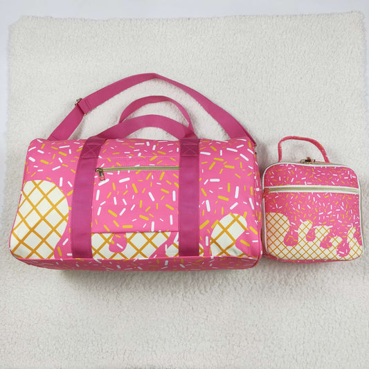 Toddler Girl Plaid Candy Pink Zipper Gym Bag Lunch Box Sibling Bags RTS