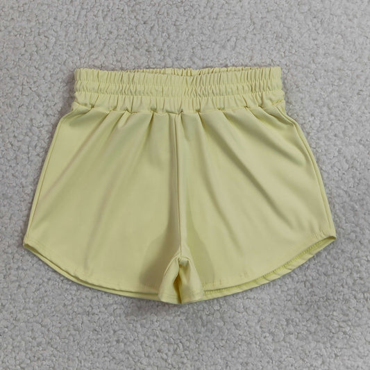 Baby Girls Kids Yellow Shorts Bottoms Yoga Active Clothes RTS