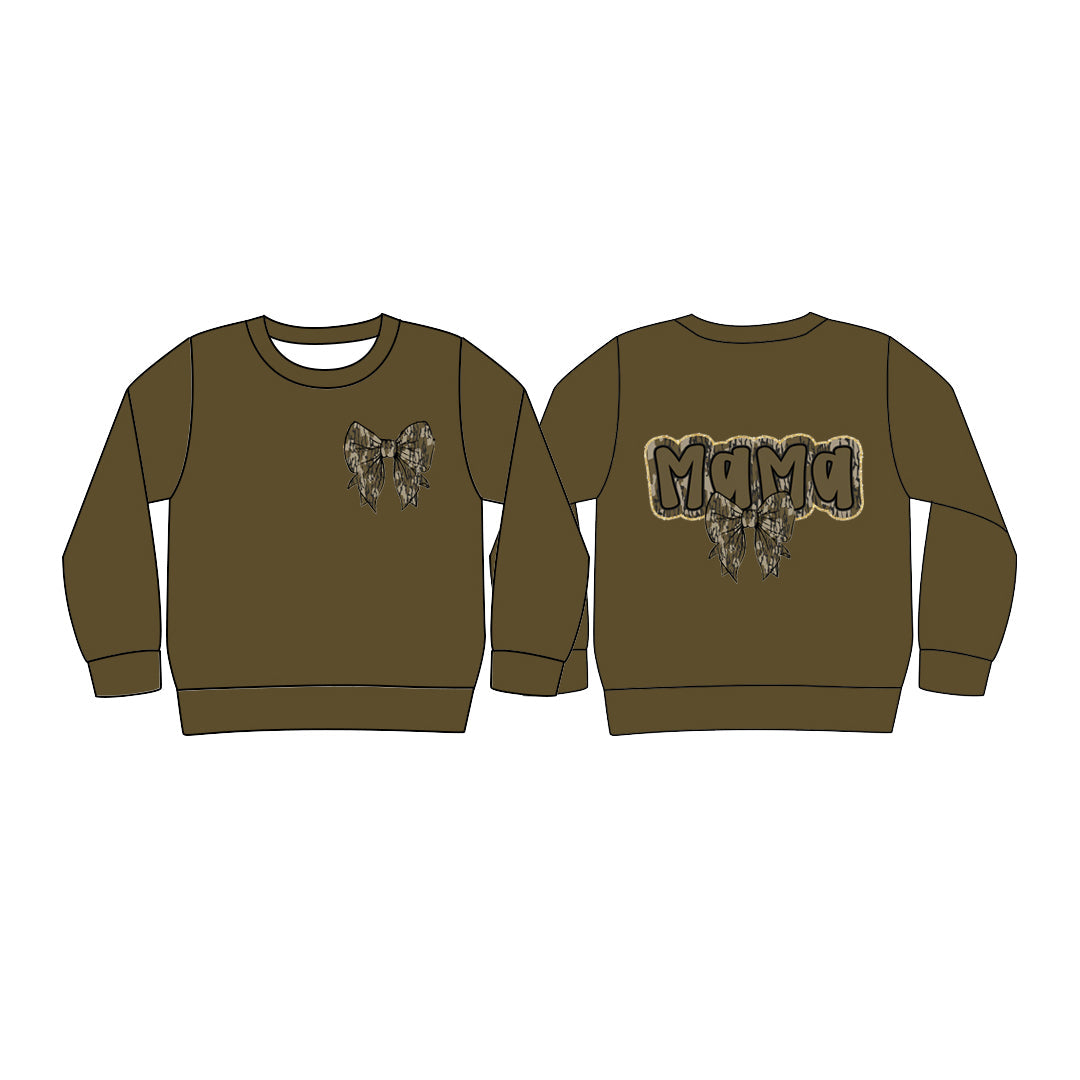 Adult Women Long Sleeves Mama Bow Camo Shirt Moq 5