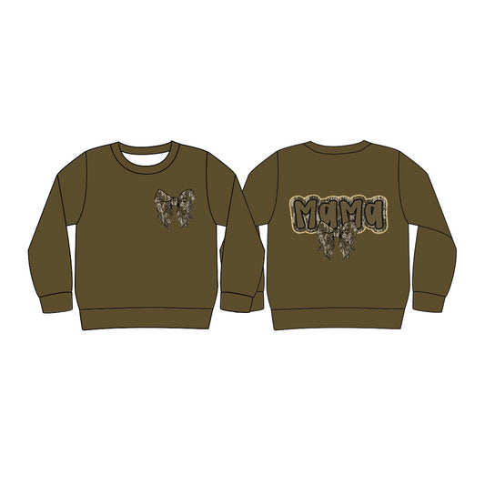 Adult Women Long Sleeves Mama Bow Camo Shirt Moq 5
