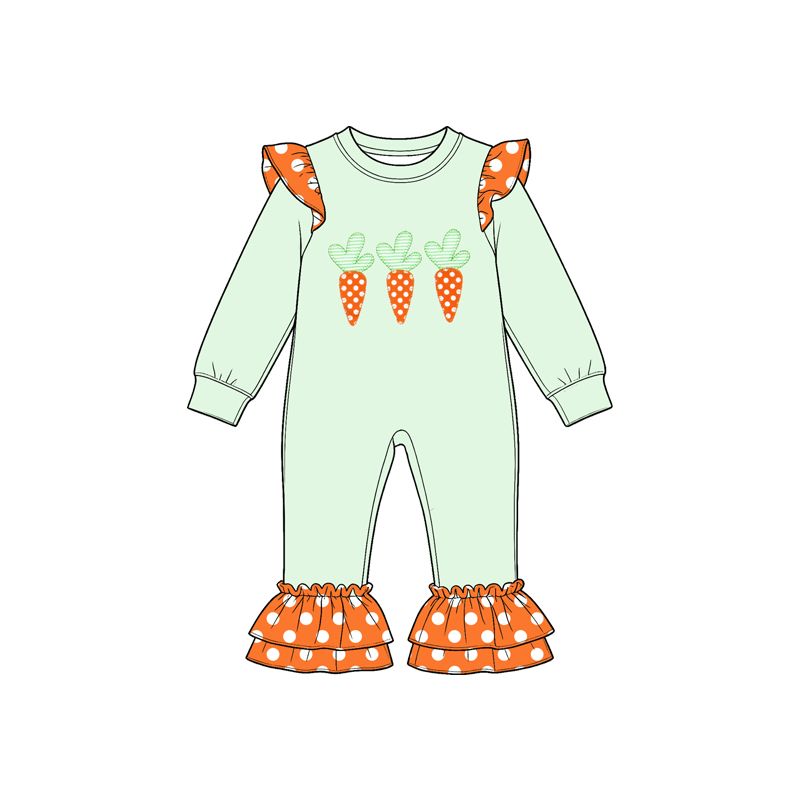 ( Moq 5 ) Preorder Baby Toddler Kids Long Sleeves Carrots Easter Romper Clothes
