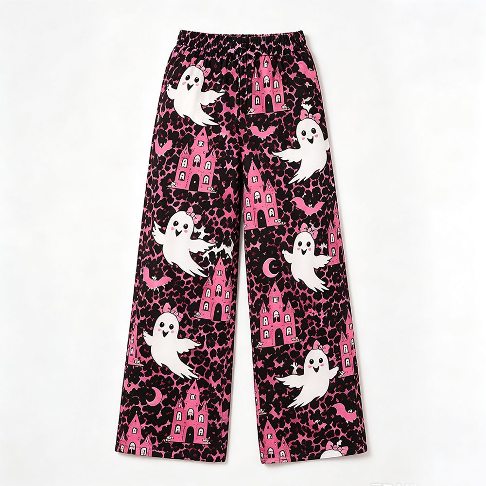 ( Moq 5 ) Preorder Adult Women Halloween Ghosts Pink Leopard Pants Bottoms Clothes