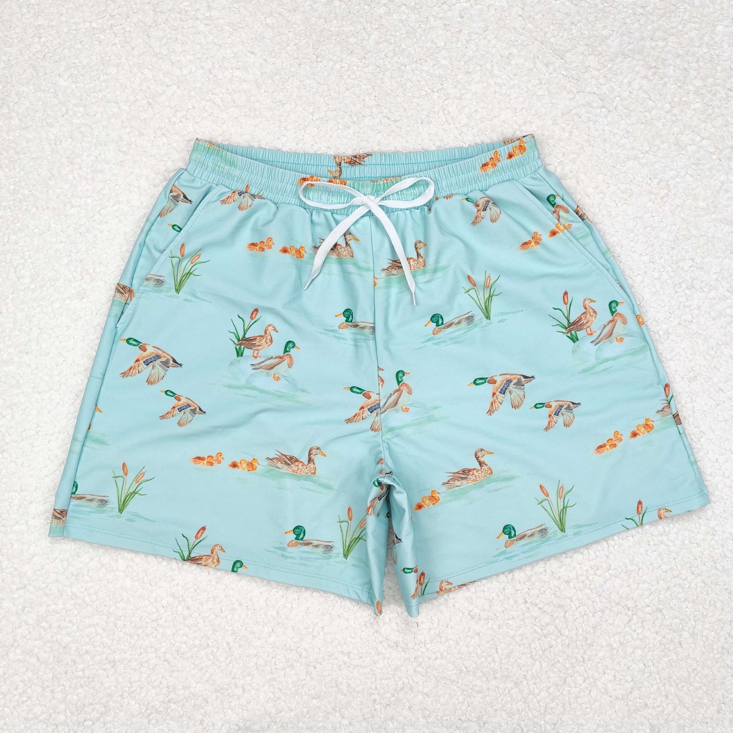 Adult Baby Boy Summer Ducks Trunks Swimsuit Swimwear