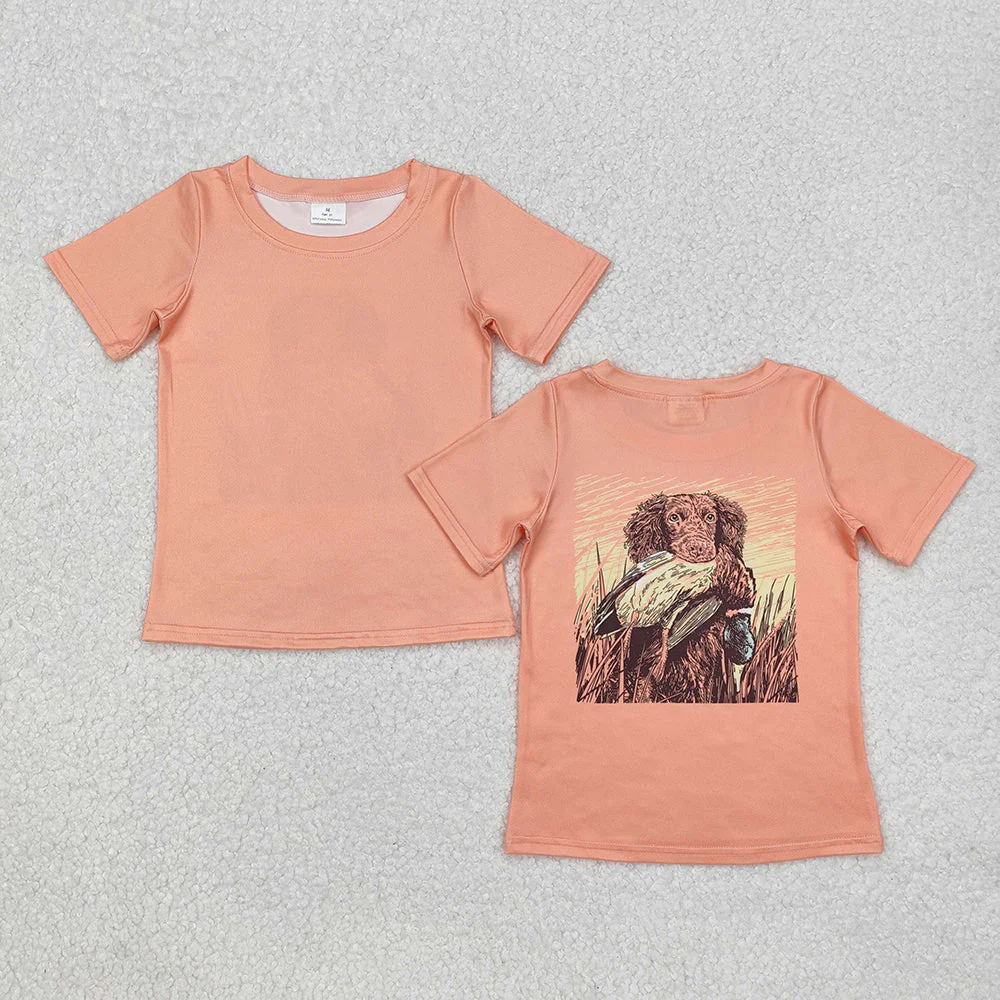 Baby Boy Short Sleeves Ducks Dogs Sibling Hunting Fishing Tee Shirt