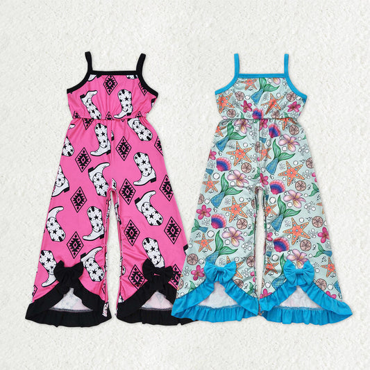 Sibling Baby Girls Kids Straps Boots Aztec Mermaid Flower Ruffle Pants Jumpsuits RTS