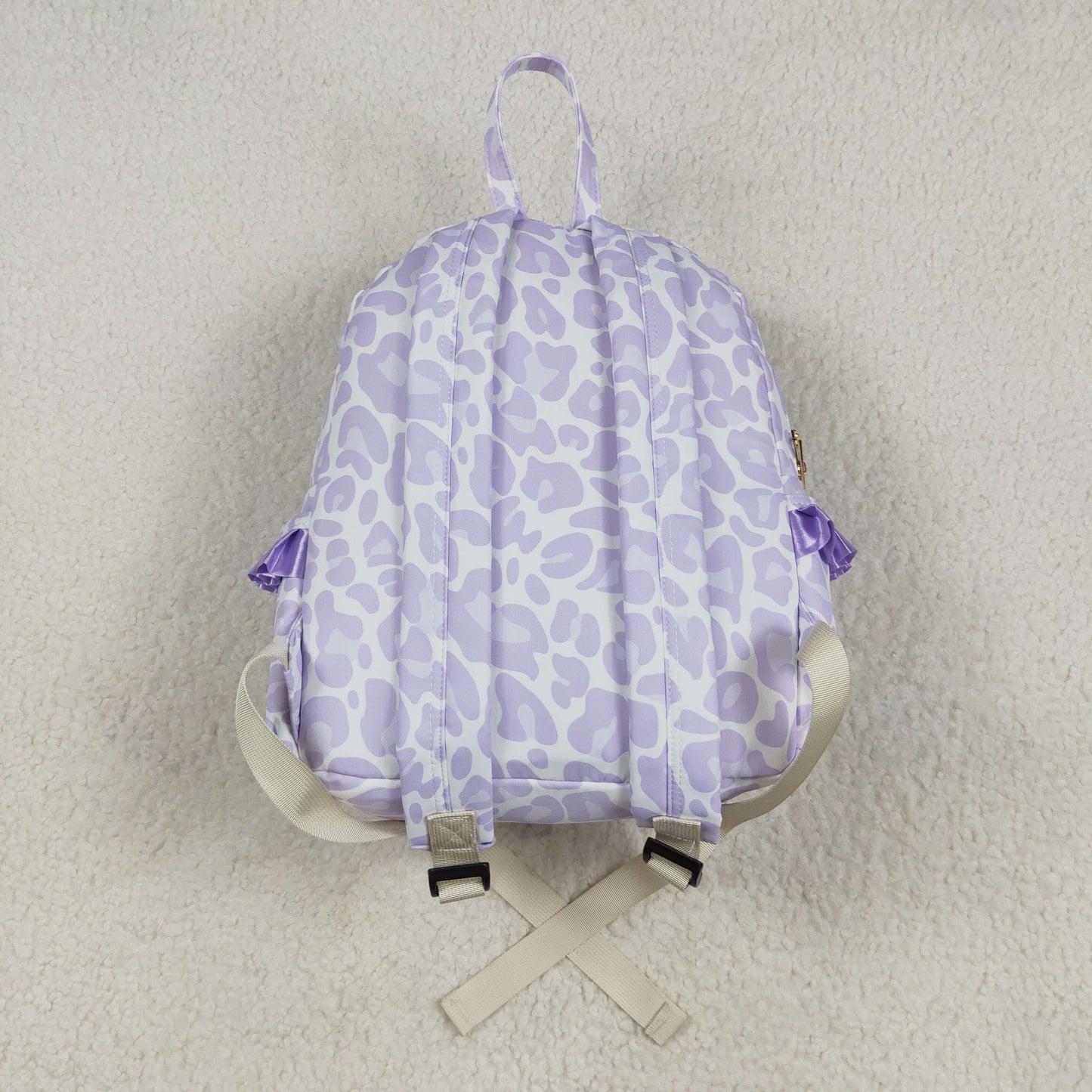 Baby Girl Leopard Purple Ruffle Backpack Bags RTS