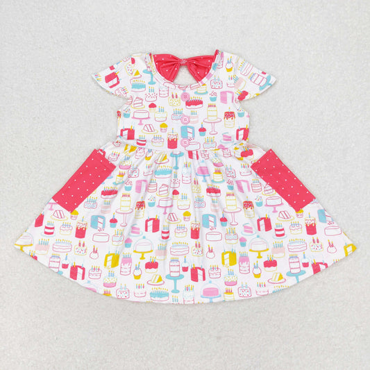 Baby Girl Short Sleeves Birthday Cake Dress