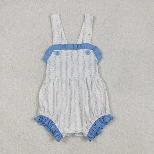 Baby Girl Sleeveless Floral Bubble One Piece Romper RTS