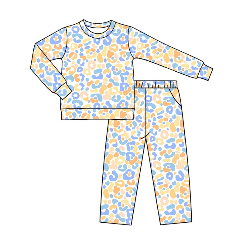 ( Moq 5 ) Preorder Baby Girls Toddler Long Sleeves Leopard Shirt Pockets Pants Set Clothes