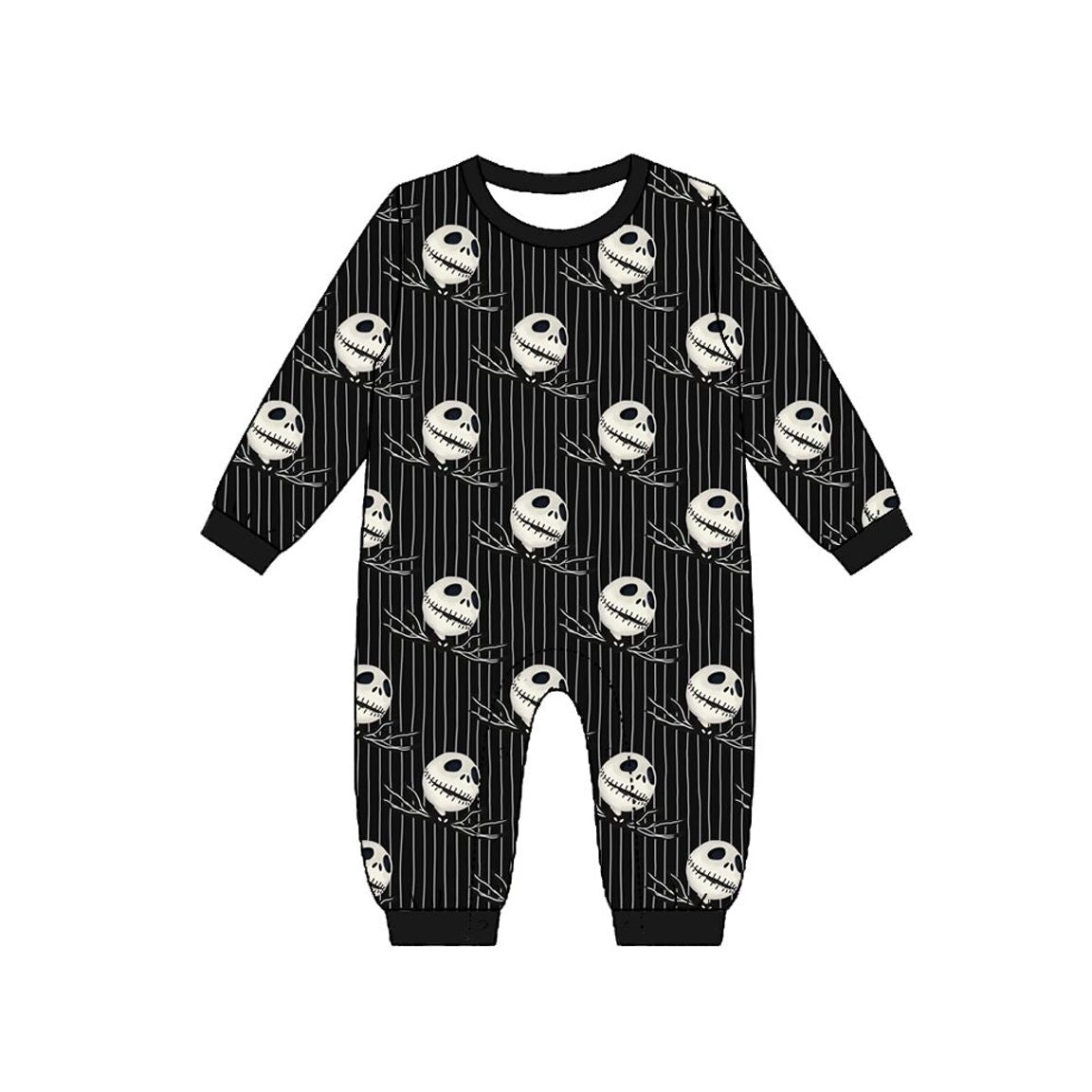( Moq 5 ) Preorder Baby Boys Infant Long Sleeves Halloween Stripes Black Romper Clothes