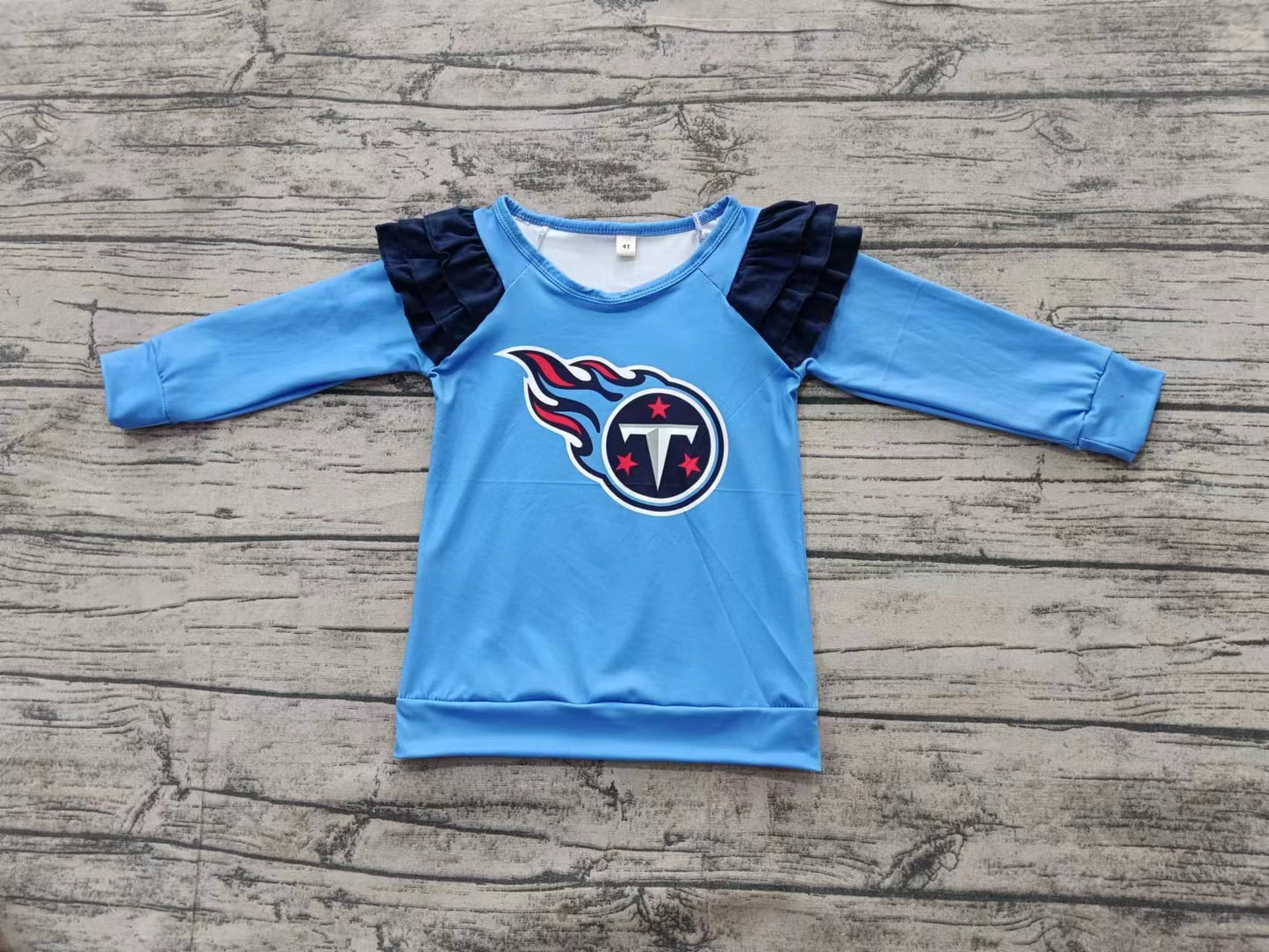 Baby Girl Long Sleeves T Team Blue Shirt Moq 5