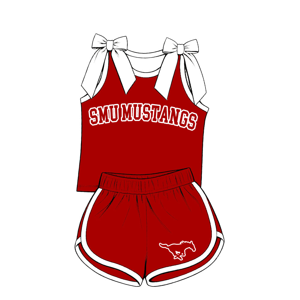 ( Moq 5 ) Sibling Baby Girls Kids Sleeveless Bows Shirt Shorts Team Set Clothes