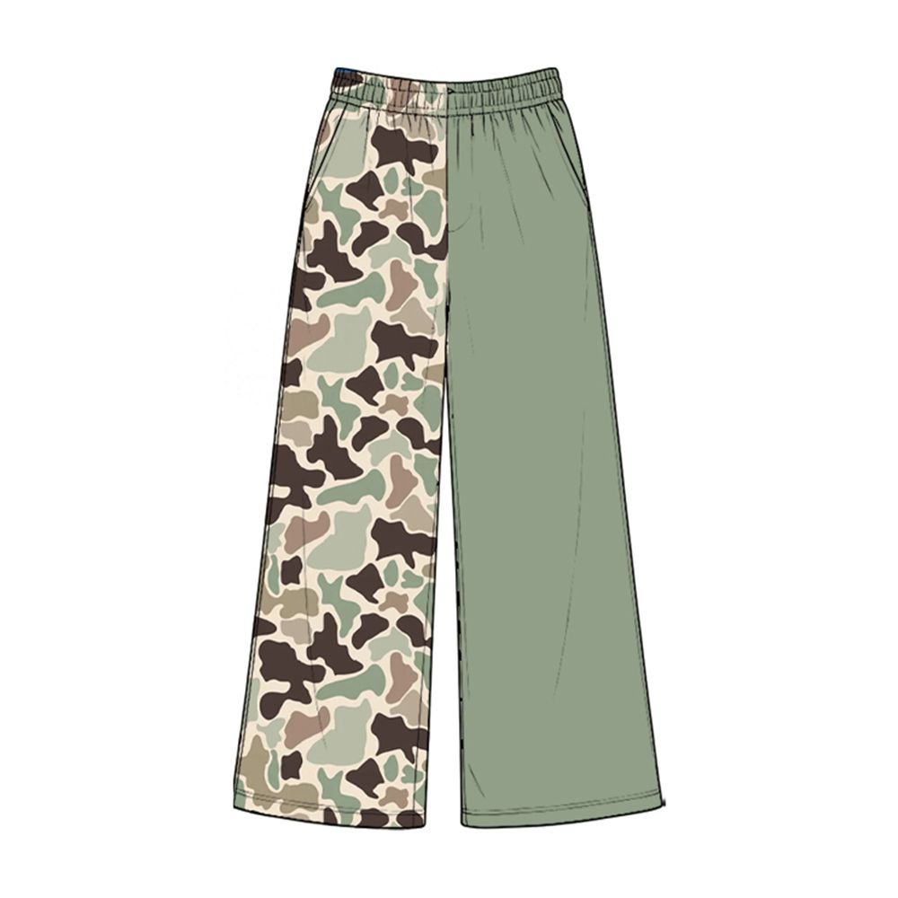 ( Moq 5 ) Baby Girls Kids Pockets Camo Pants Bottoms Green Clothes