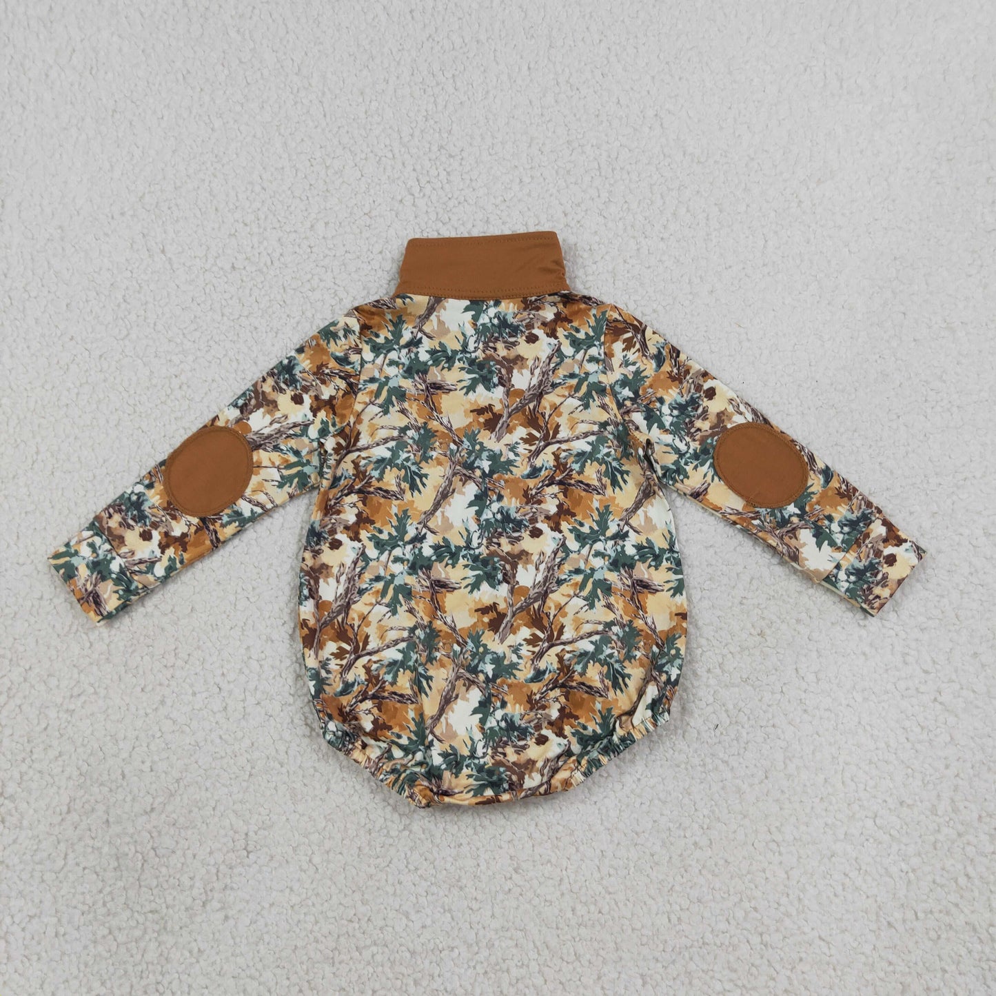 Baby Boys Infant Long Sleeves Camo Zipper Bubble Romper Clothes RTS