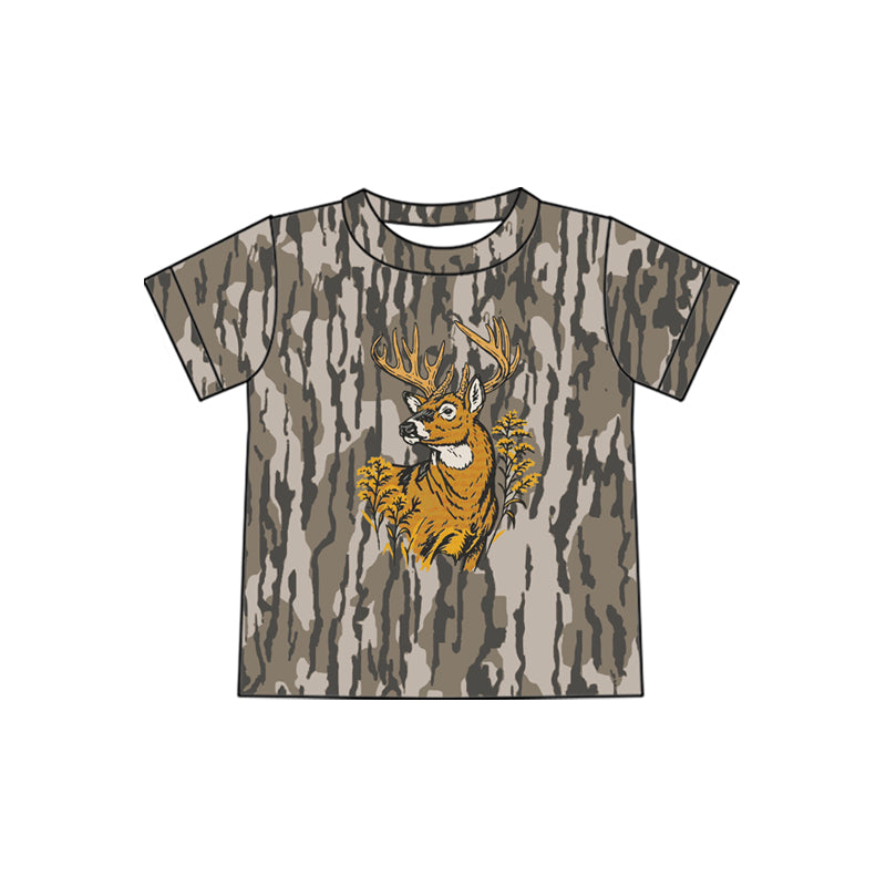 ( Moq 5 ) Preorder Baby Boys Kids Short Sleeves Deer Camo Tee Shirt