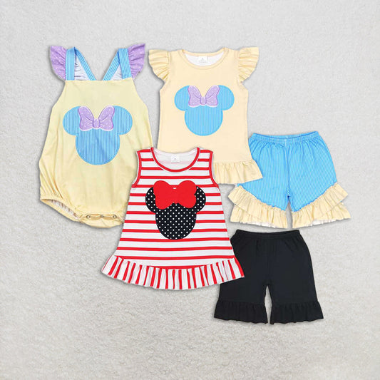 Baby Girl Mouse Cartoon Sibling Summer Romper Set Clothes RTS