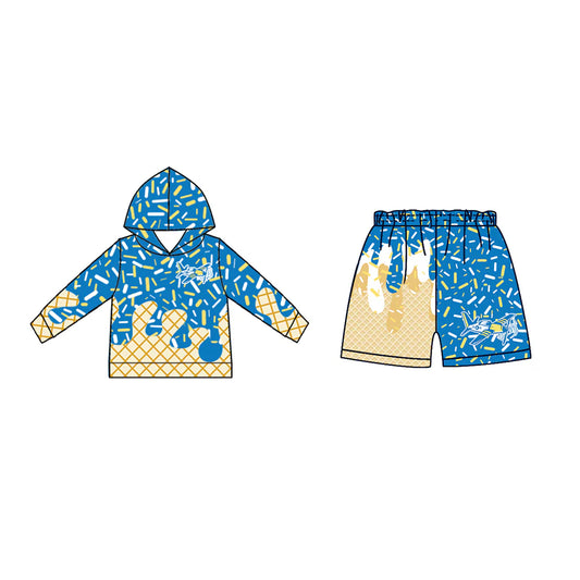 ( Moq 5 each style ) Baby Boy Summer Team Sibling Plane Drip Shorts Shirt 7.19