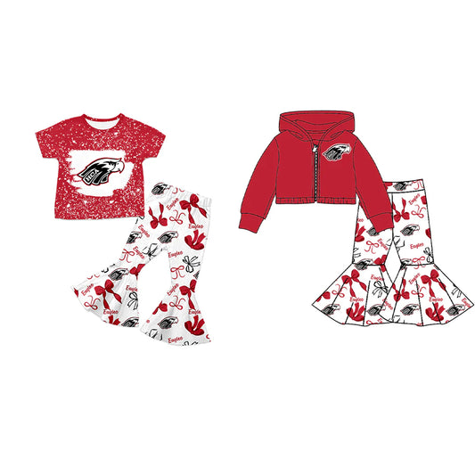 ( Moq 5 each style ) Baby Girl Team Sibling Eagle Bows Dress Set 7.23