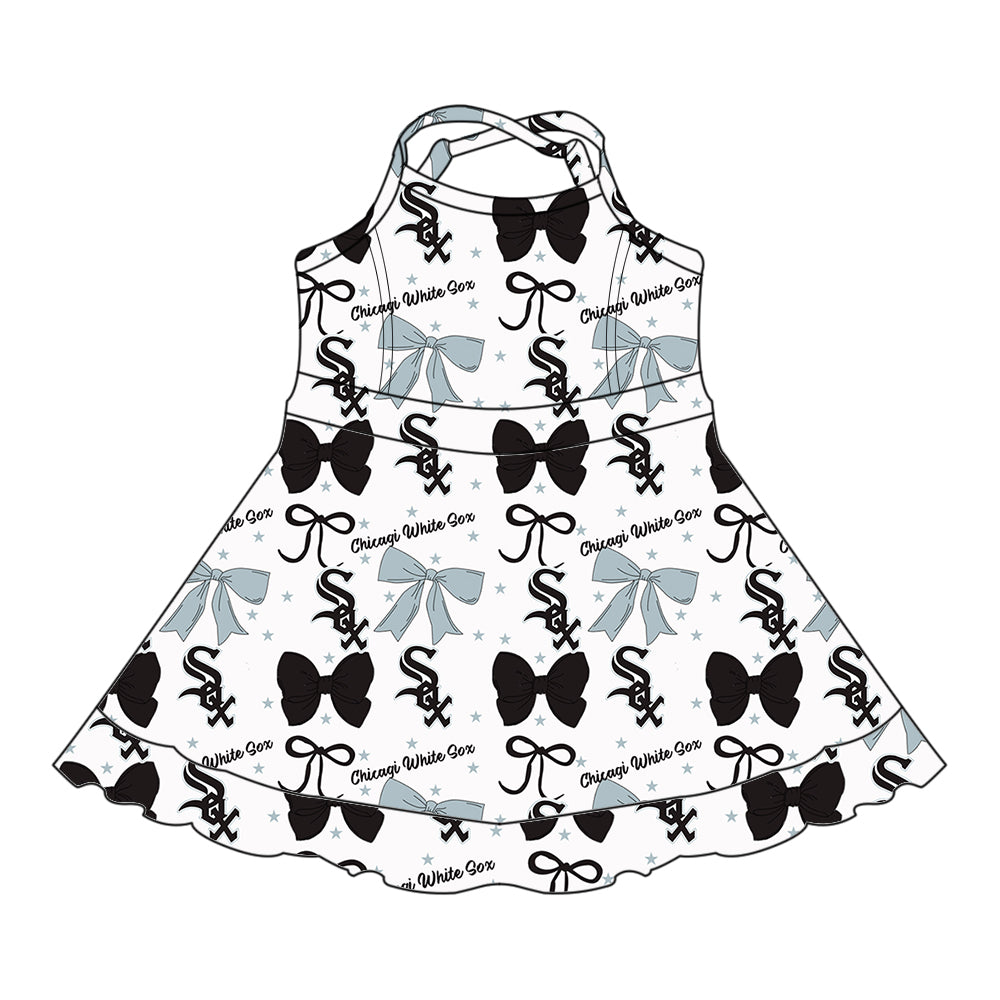 ( Moq 5 each style ) Baby Girl Toddler Team Bows Sibling Dress Set
