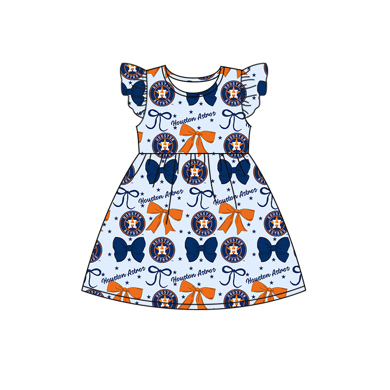 ( Moq 5 each style ) Baby Girl Toddler H Team Bows Sibling Dress Set