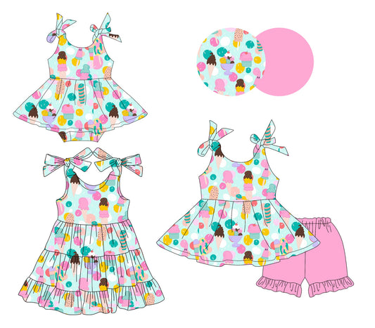 Baby Girl Straps Summer Cakes Sibling Romper Dress Set ( Moq 5 Each Style ) 3.17