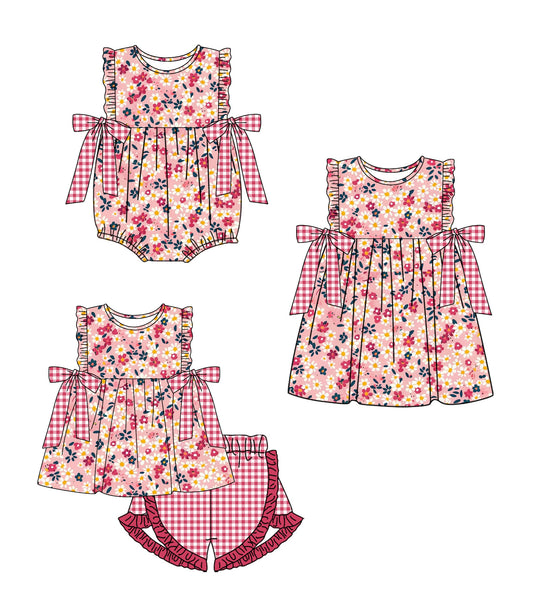 Baby Girl Floral Sibling Romper Dress Set ( Moq 5 Each Style ) 1.23