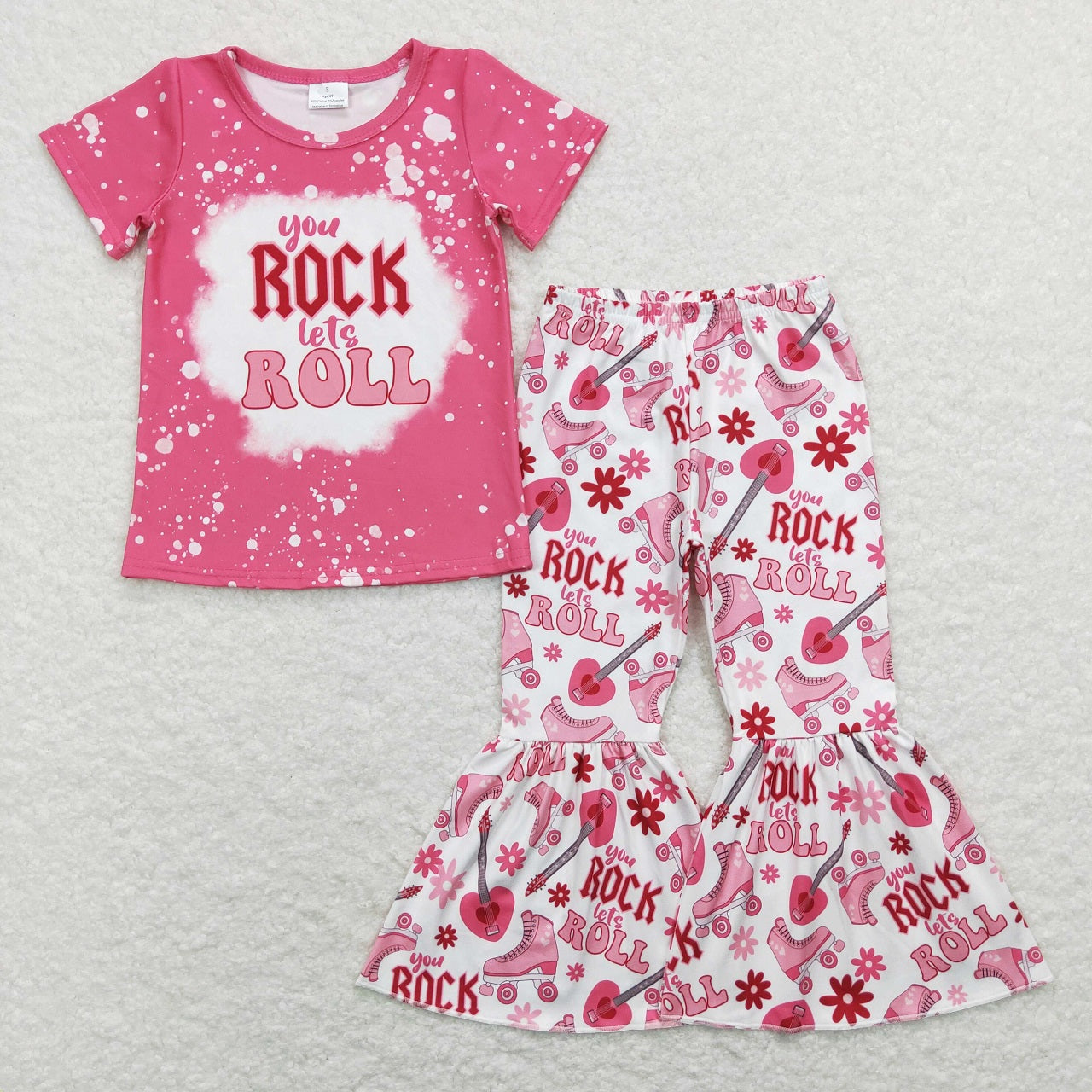 GSD0624 Baby Girl Short Sleeves Music Guitar Dress