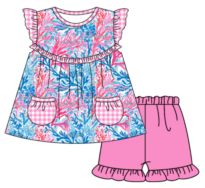 Baby Boy Girl Short Sleeves Summer Sibling Dress Romper Clothes Set ( Moq 5 Each style )
