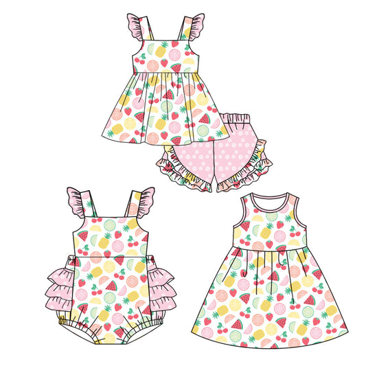 Baby Girl Fruit Sibling Romper Dress Set ( Moq 5 Each Design ) 12.12