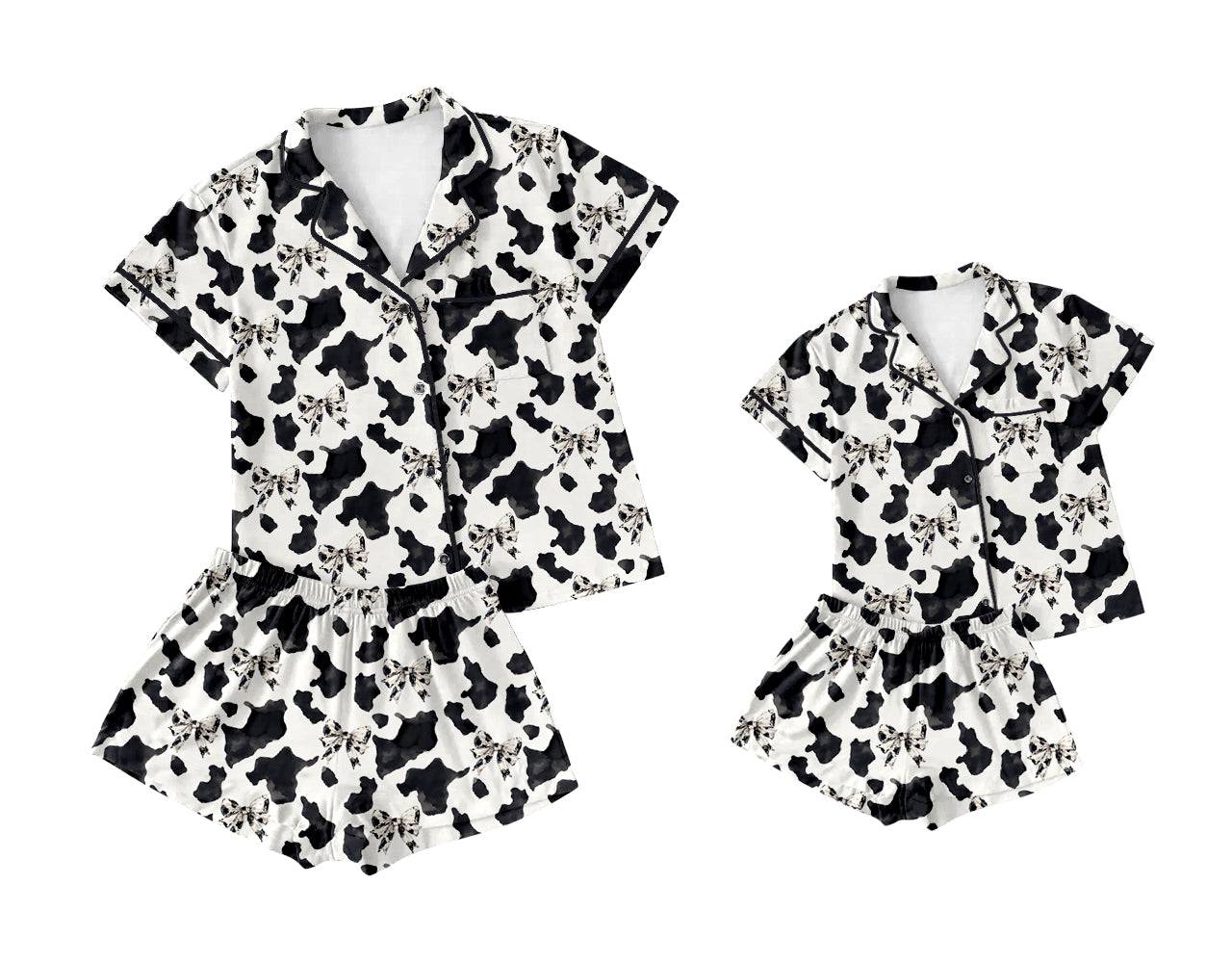 Baby Girl Adult Women Western Bows Sibling Pajamas Set ( Moq 5 Each Style ) 3.20