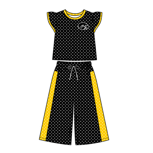 ( Moq 5 ) Baby Girls Kids Short Sleeves Shirt Pants Team Set Clothes