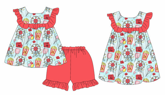 ( Moq 5 Each Style ) Baby Girls Kids Short Sleeves Sibling Summer Dress Set