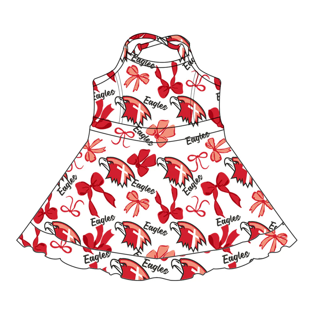 ( Moq 5 each style ) Baby Boy Girl Team Cheer Sibling Shirt Bows Jumpsuit Dress Set 7.29