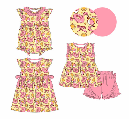Baby Girl Bows Beach Sibling Dress Romper Set ( Moq 5 Each Style ) 1.6