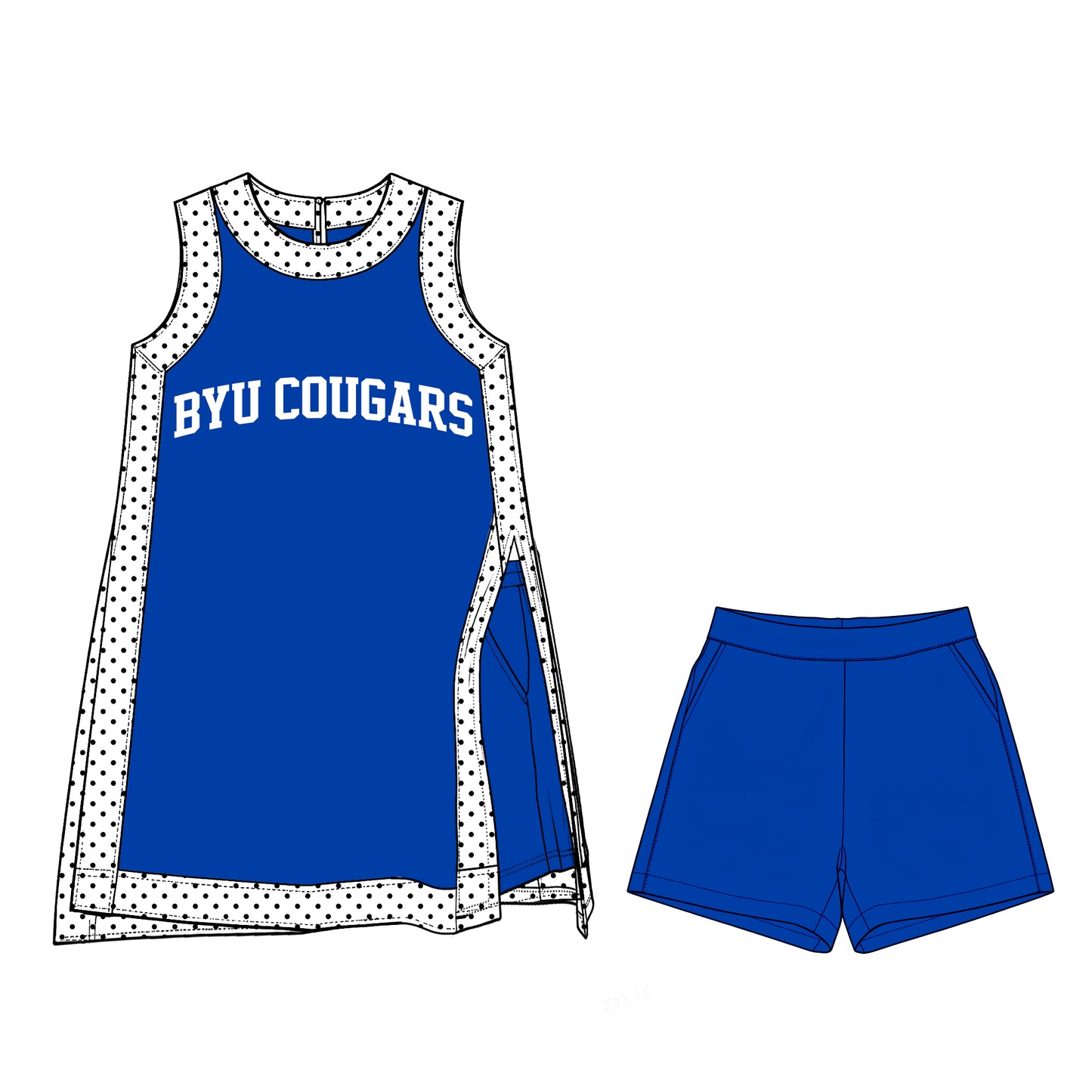 ( Moq 5 ) Baby Girls Kids Sleeveless Team Tops Shorts Team Set Clothes