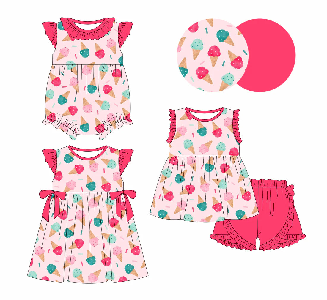 ( Moq 5 Each Style ) Baby Girls Kids Toddler Sibling Summer Romper Dress Set