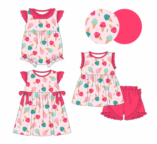 ( Moq 5 Each Style ) Baby Girls Kids Toddler Sibling Summer Romper Dress Set