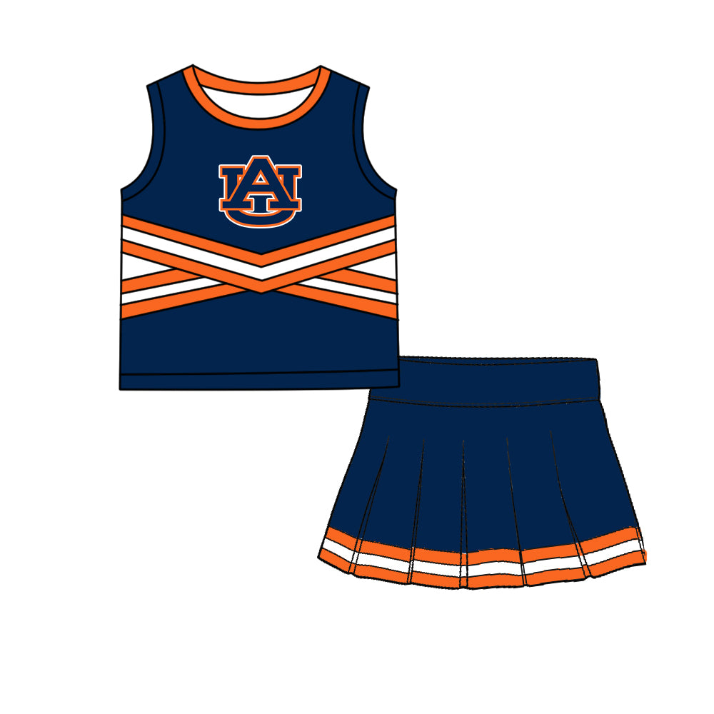 ( Moq 5 ) Baby Girls Kids Sleeveless Vest Skirt Shots Team Set Clothes